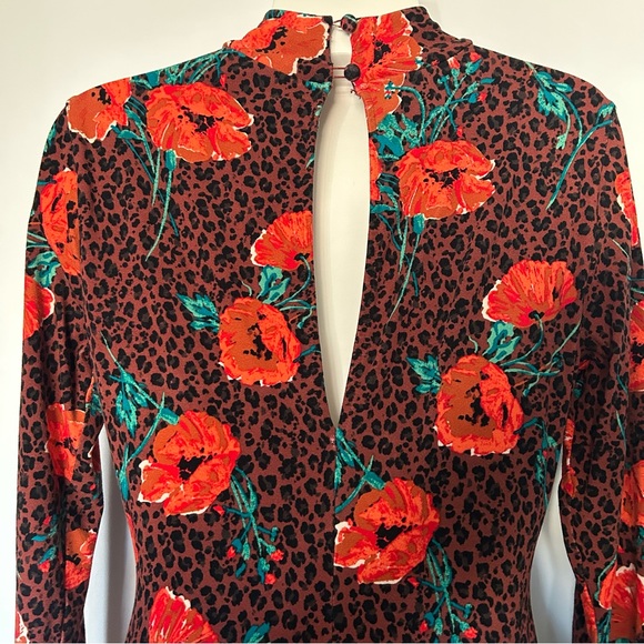 Free People Romance Retro Midi Dress with Poppy Floral Details - Picture 4 of 16